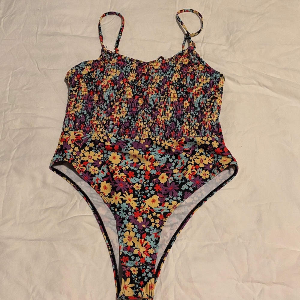 SHEIN Multicolor Floral One Piece Swimsuit